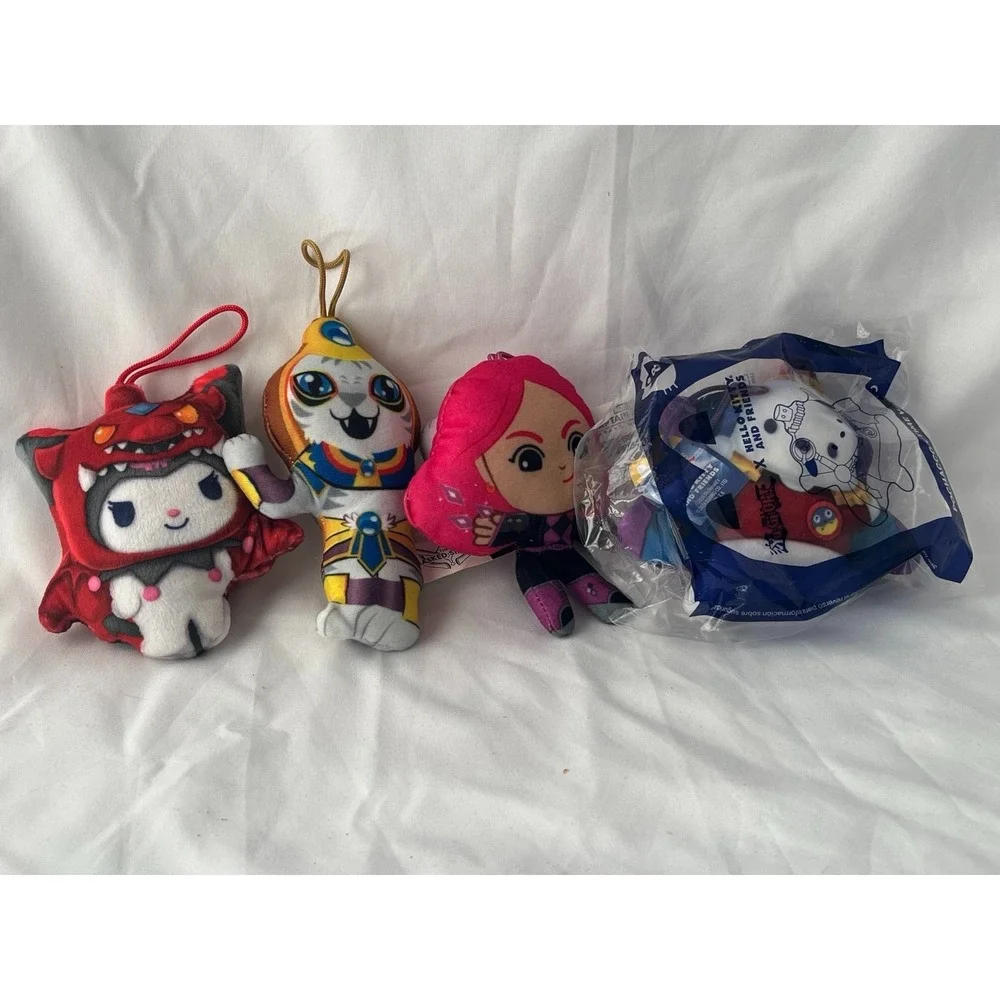 McDonald's Yu-Gi-Oh Hello Kitty & Friends Plush Lot 4 Kuromi Chococat My Melody